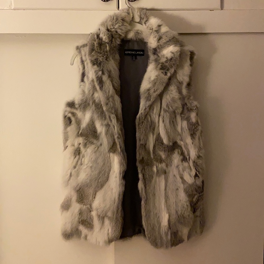 ADRIENNE LANDAU - real rabbit fur vest